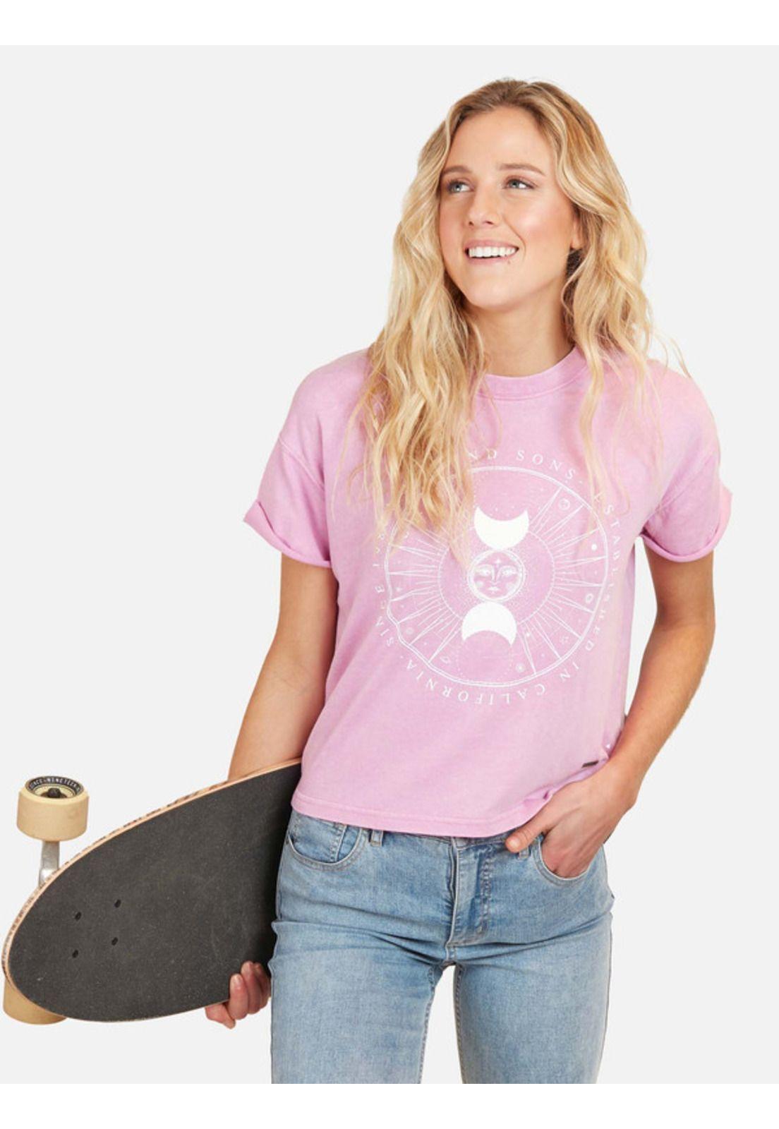 Polera Mystical Sun Mujer Rosado Maui And Sons-0