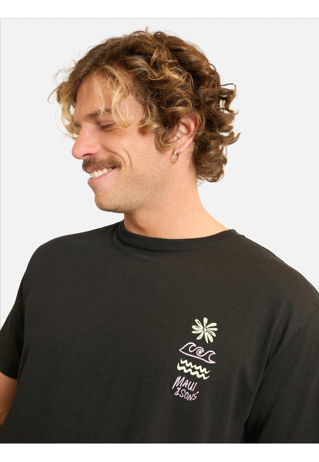 Polera MC Baniw Negro Hombre Maui And Sons-2