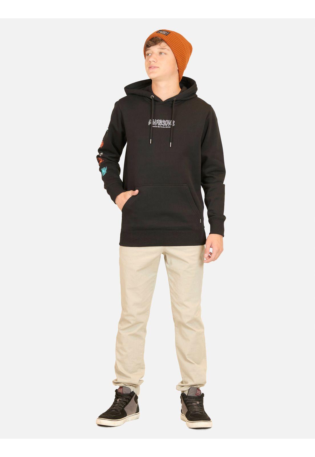 Poleron Canguro Sunset Negro Infantil Maui And Sons-3