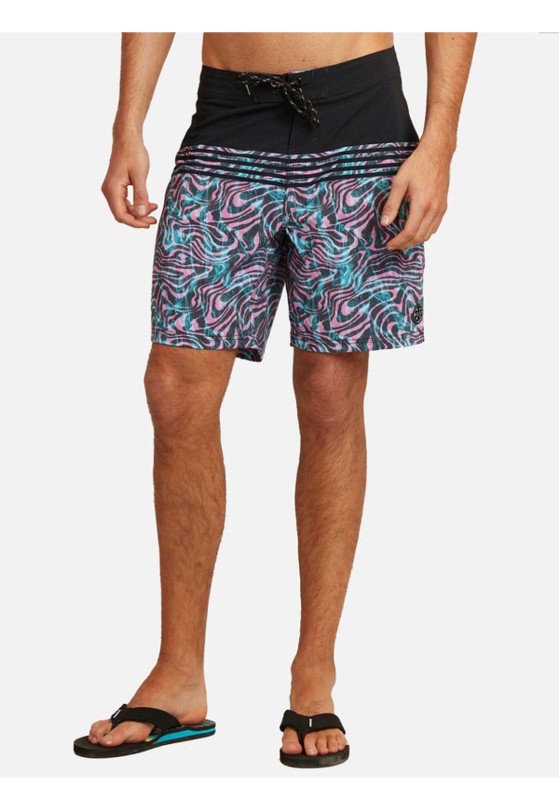 Traje De Baño Stretch Psicodelic Vortex Multicolor Hombre Maui And Sons-0
