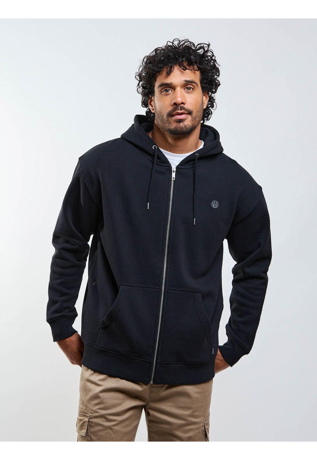 Poleron FZ Cookie Badge Negro Hombre Maui And Sons-4