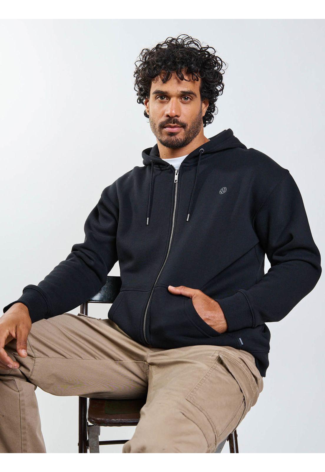 Poleron FZ Cookie Badge Negro Hombre Maui And Sons-8