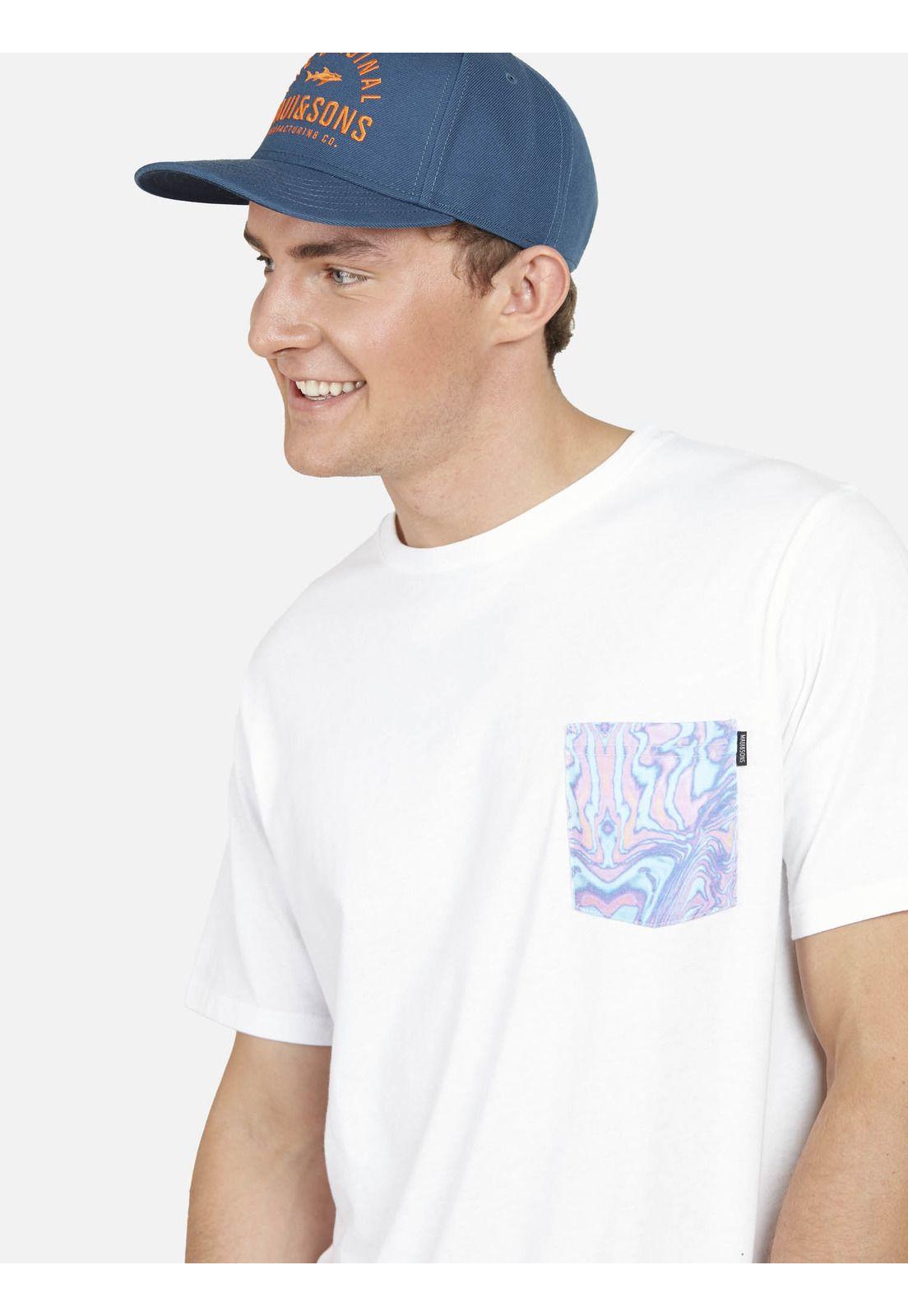 Polera POCKET PRINT Hombre Blanco Maui and Sons-2