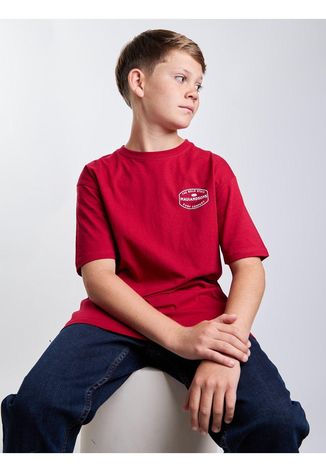 Polera MC Gold State Rojo Infantil Maui And Sons-5
