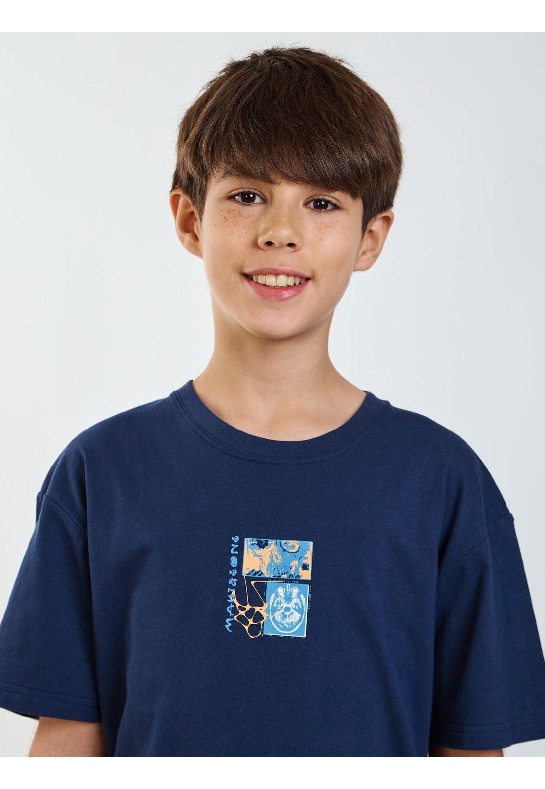Polera MC Horizon Azul Infantil Maui and Sons-4