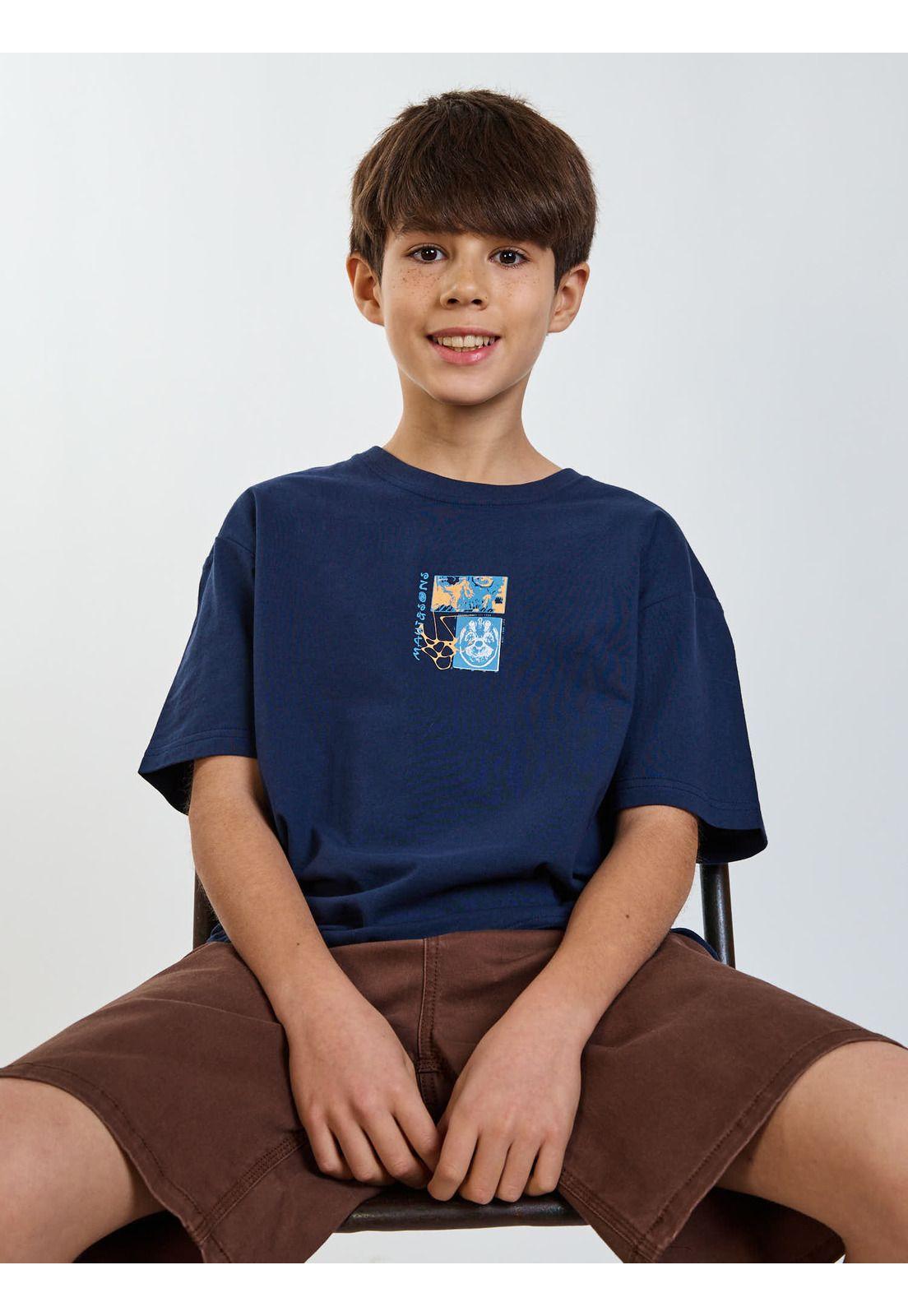 Polera MC Horizon Azul Infantil Maui and Sons-7