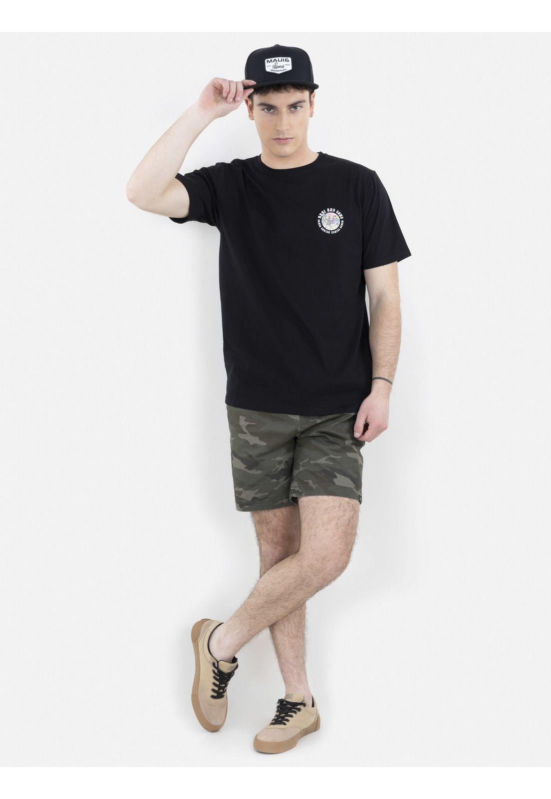 Polera FLAMINGO /SKULL SS TEE Hombre Negro Maui and Sons-3