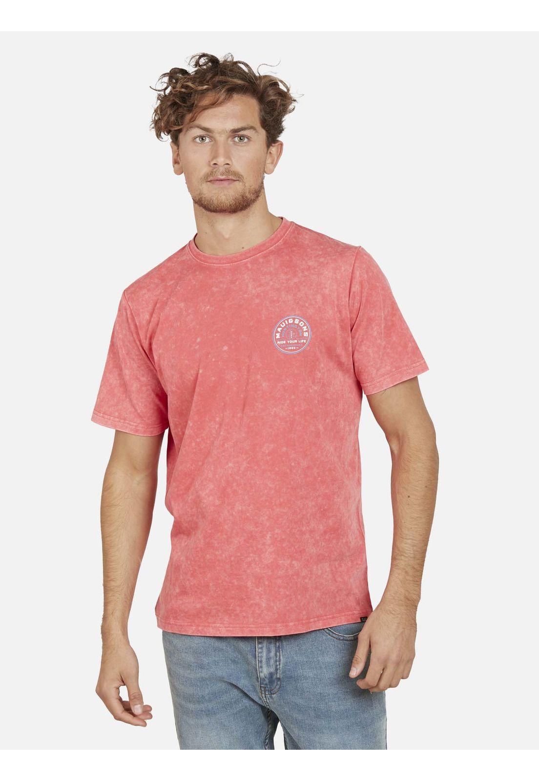 Polera HUNTINGTON SHIELD DYE Hombre Rosado Maui and Sons-0