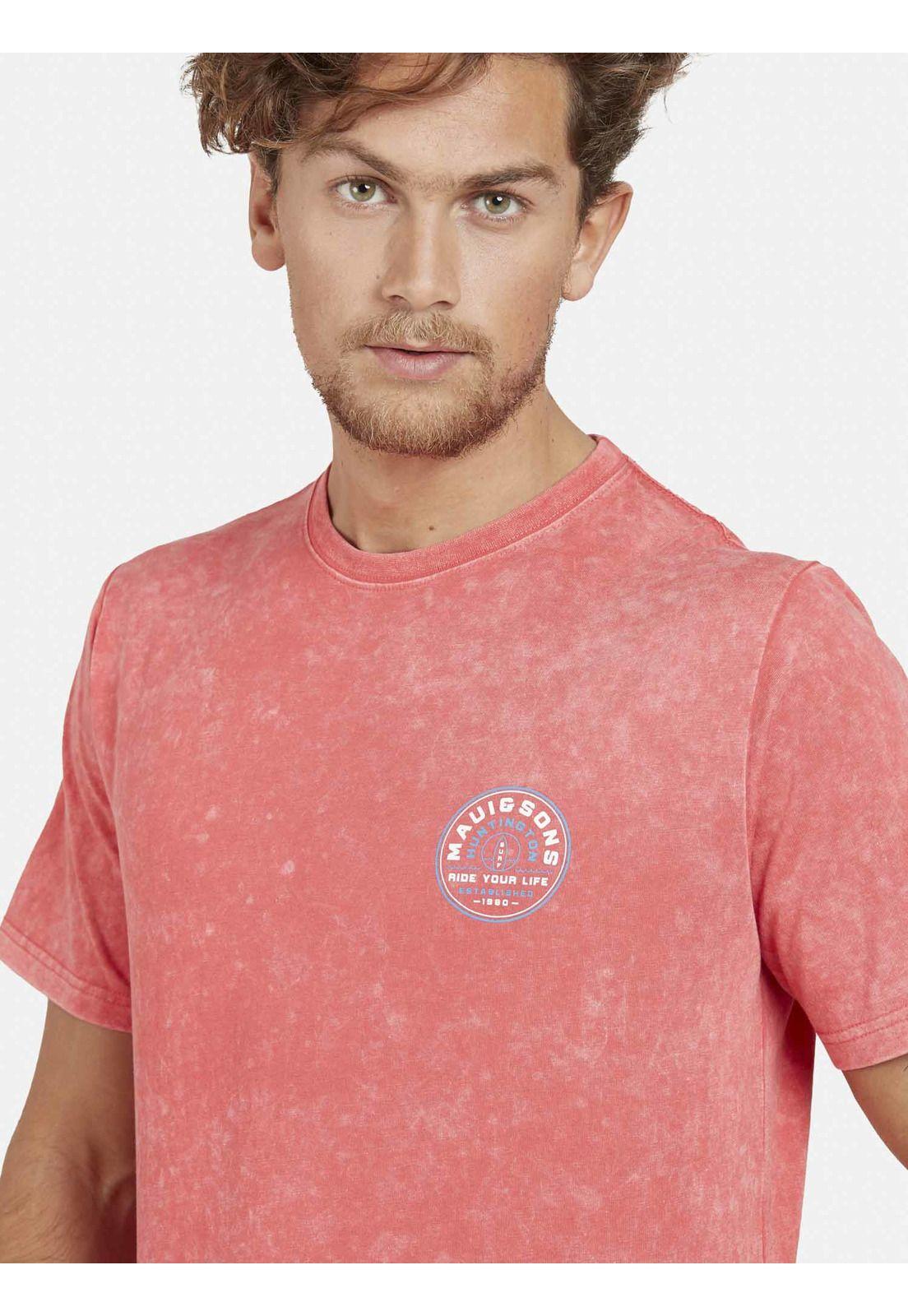 Polera HUNTINGTON SHIELD DYE Hombre Rosado Maui and Sons-2