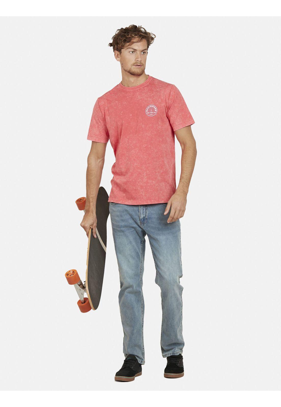 Polera HUNTINGTON SHIELD DYE Hombre Rosado Maui and Sons-3