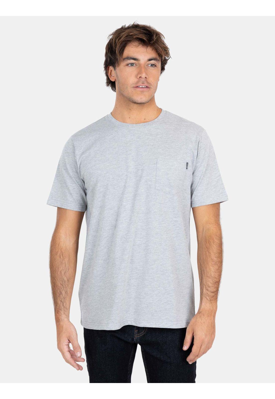 Polera MC Pocket Labels Gris Hombre Maui And Sons-0