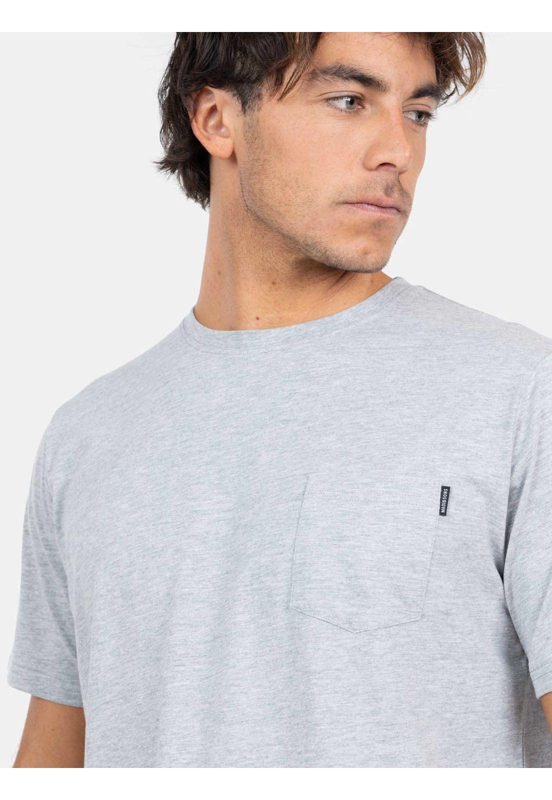 Polera MC Pocket Labels Gris Hombre Maui And Sons-2
