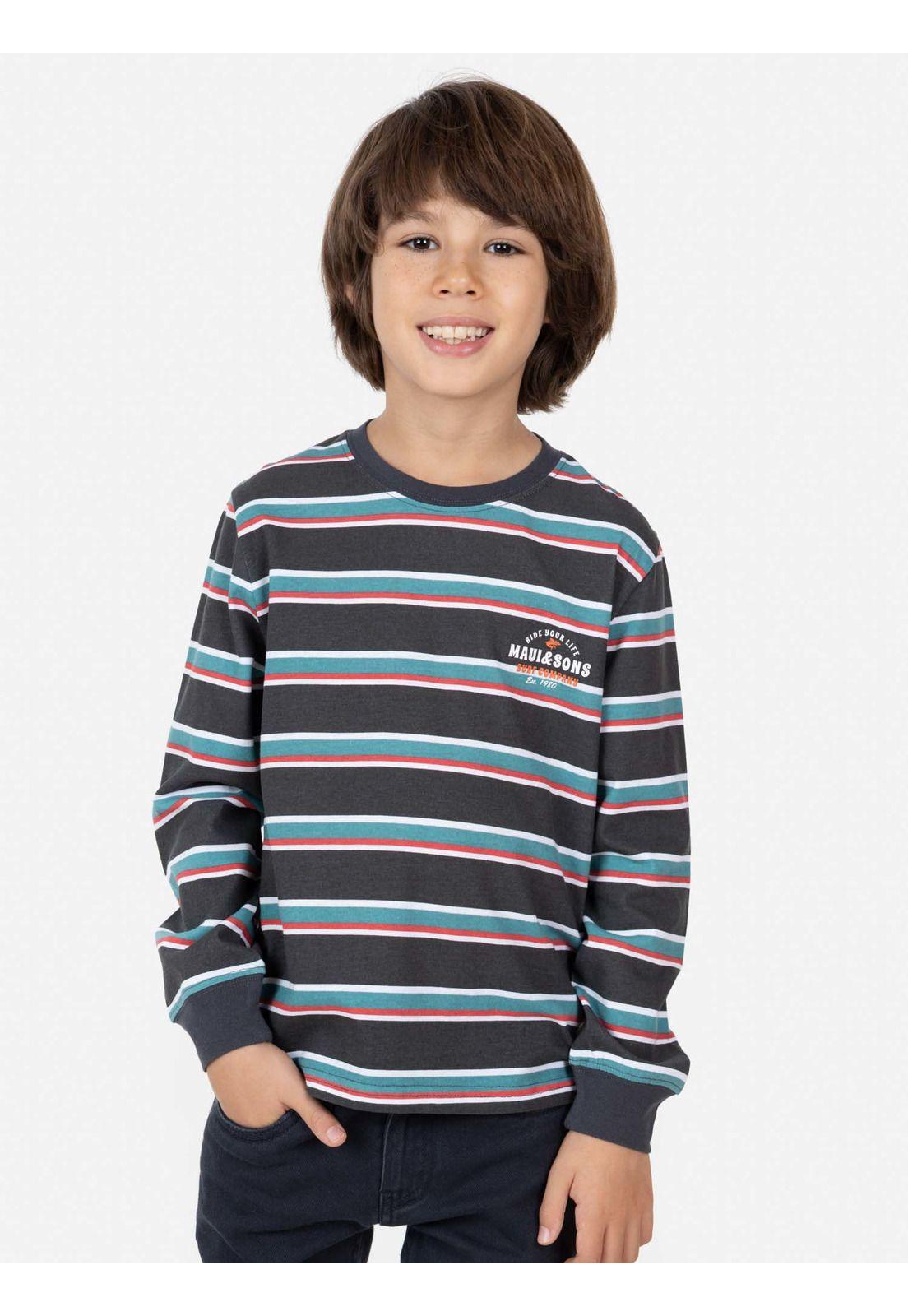 Polera THOUSAND STRIPES Niño Multicolor Maui & Sons-0