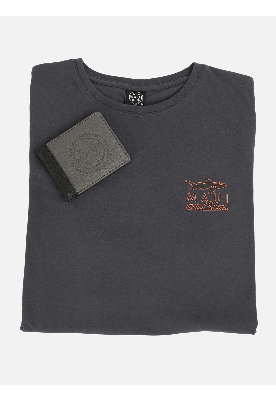 Pack Polera Billetera 5AV1557 Hombre Gris Oscuro Maui and Sons-0