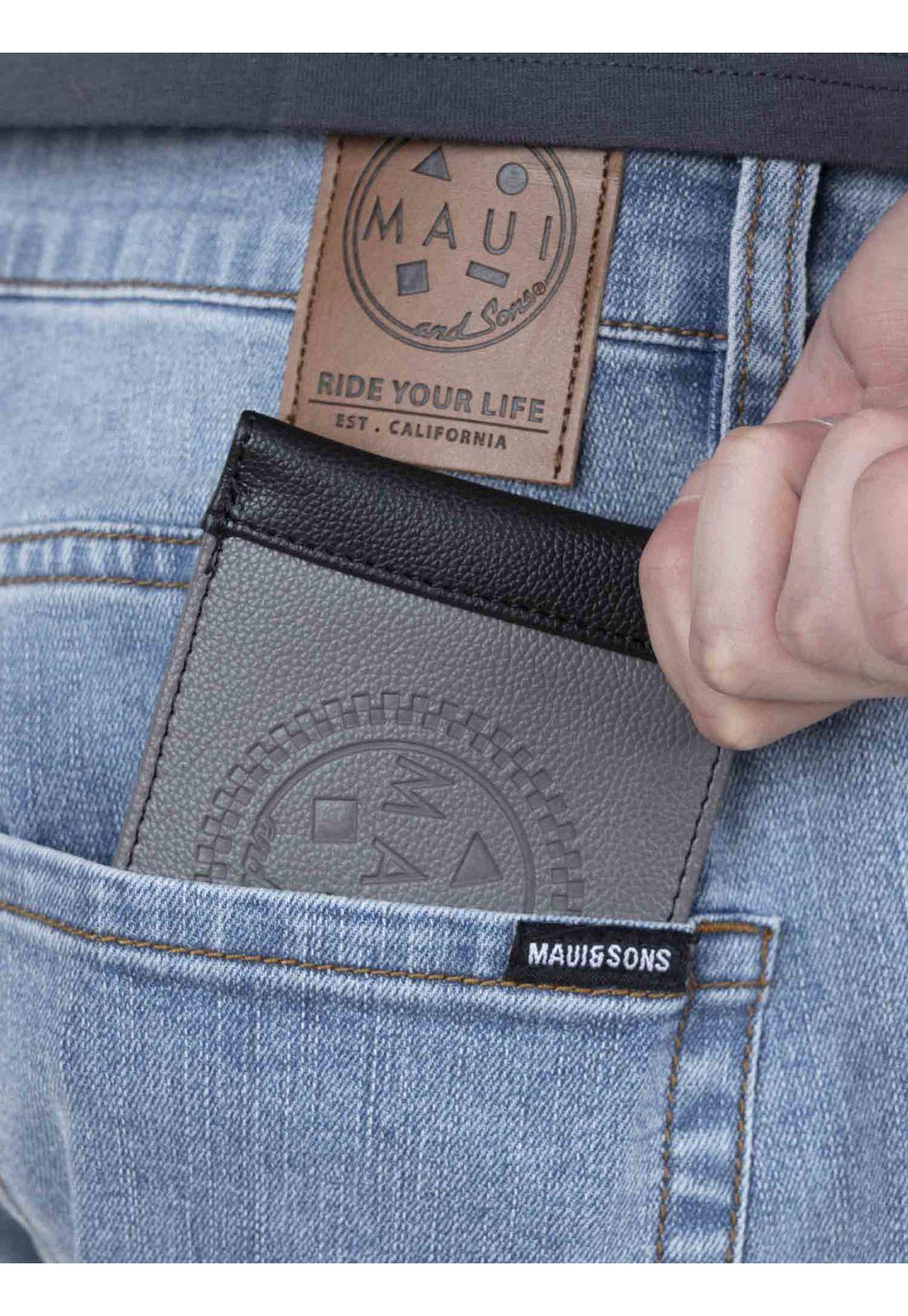 Pack Polera Billetera 5AV1557 Hombre Gris Oscuro Maui and Sons-1