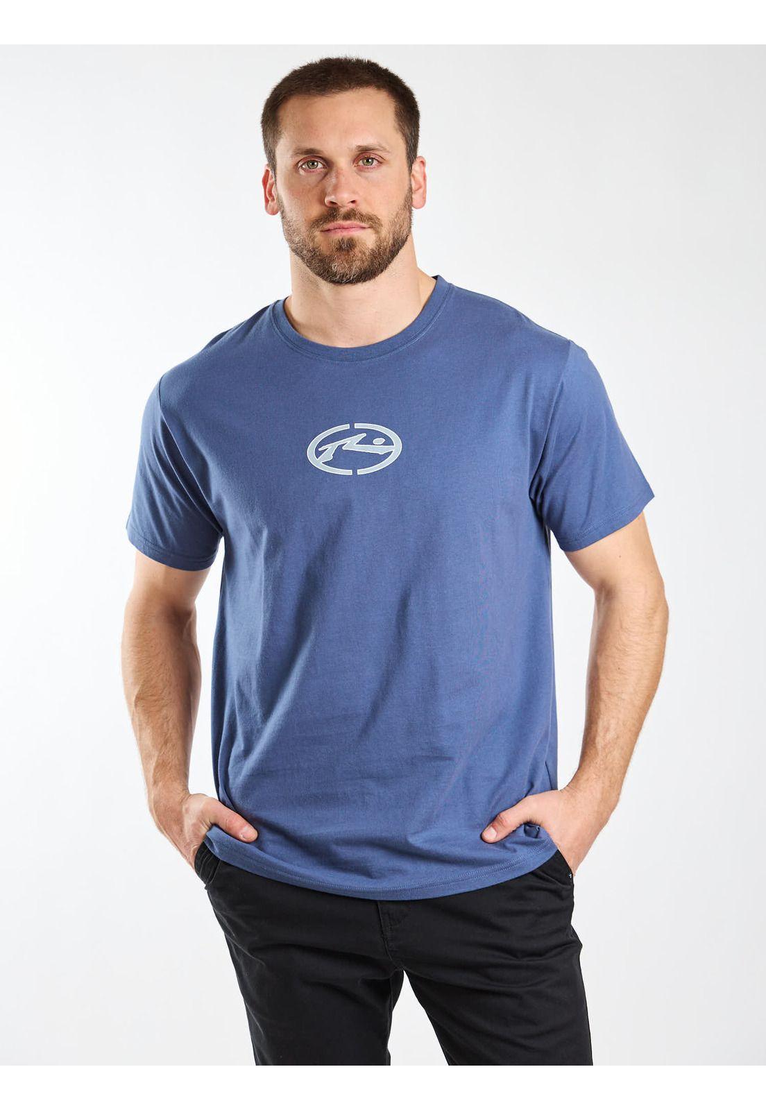 Polera MC Back Beach Azul Hombre Rusty-5
