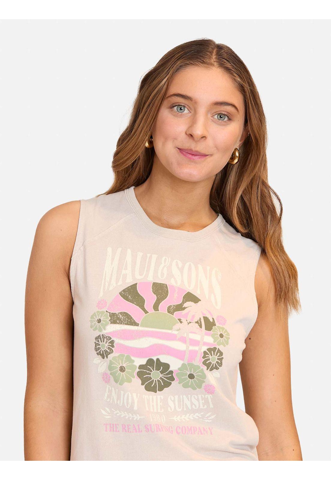 Polera MC Enjoy The Sunset Café Mujer Maui And Sons-3