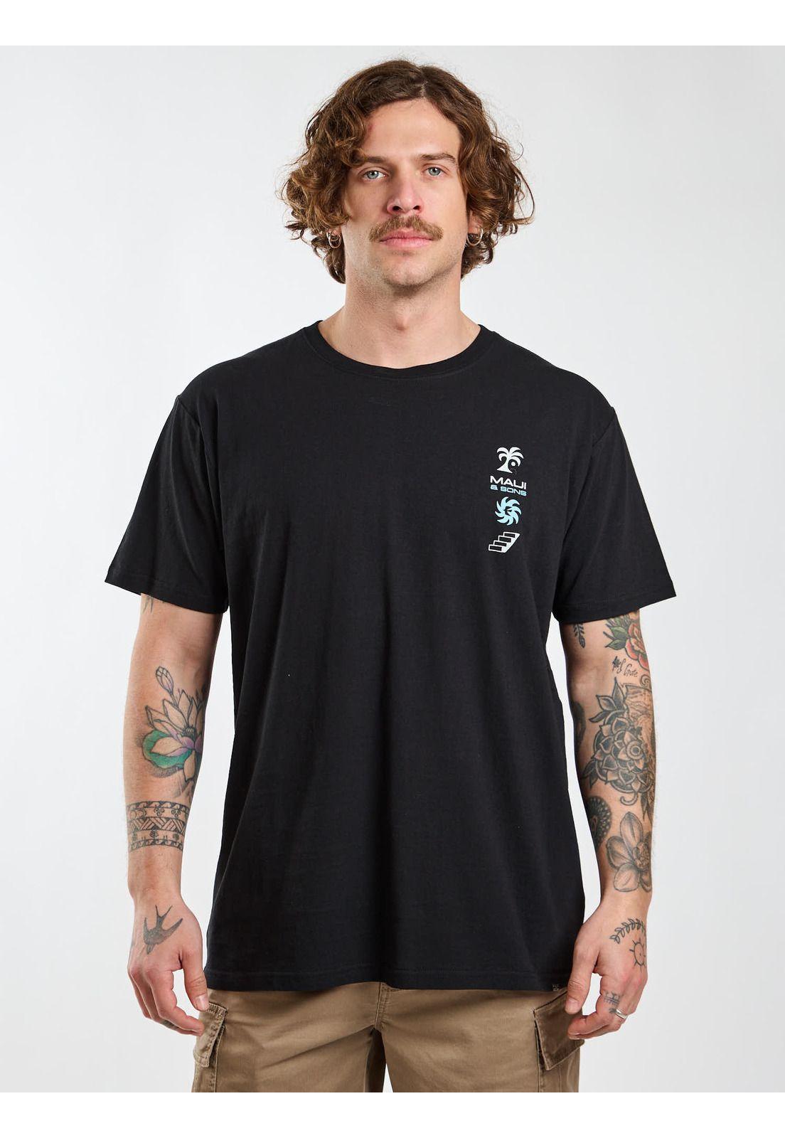 Polera MC Coast Negro Hombre Maui and Sons-0