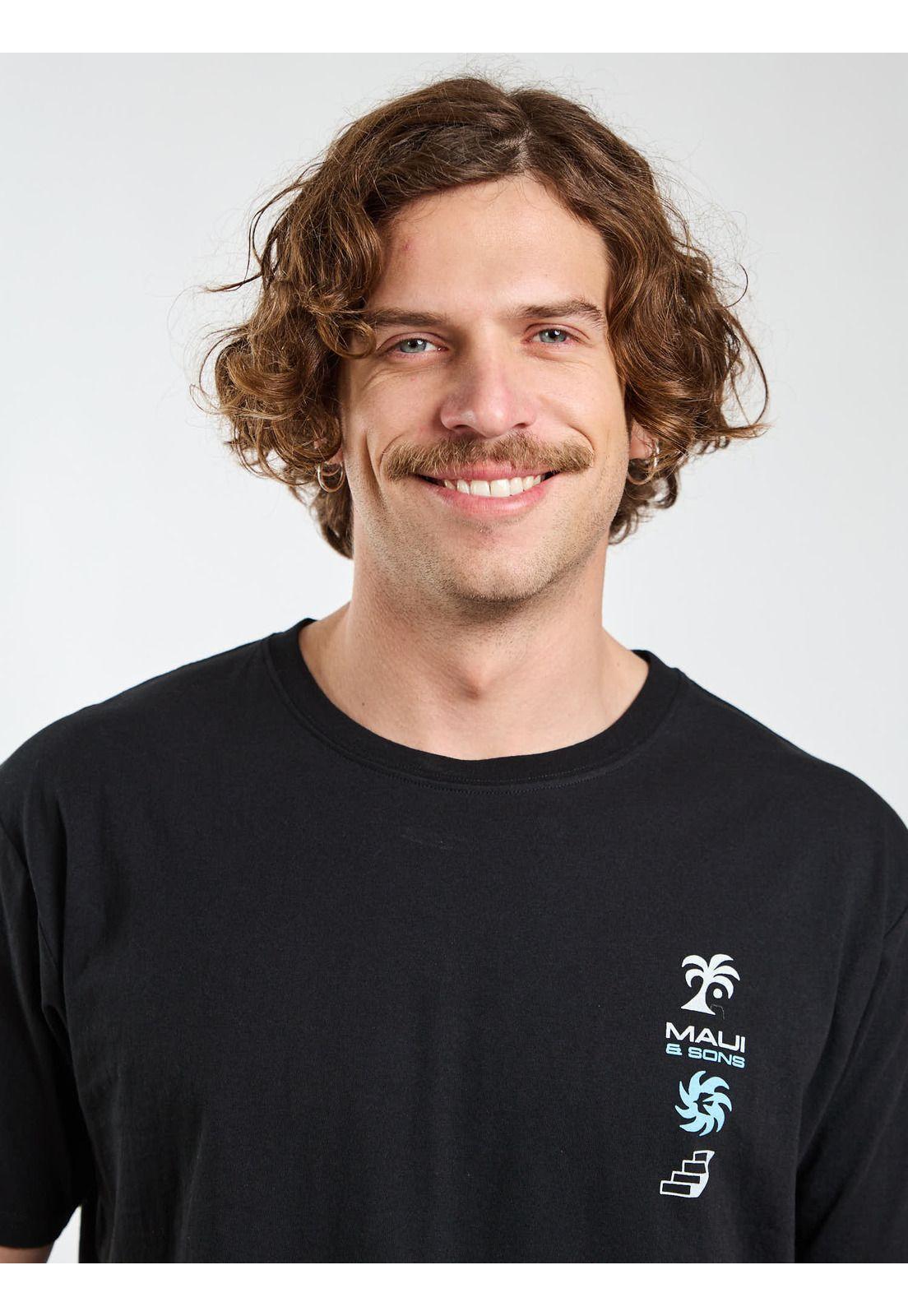Polera MC Coast Negro Hombre Maui and Sons-4
