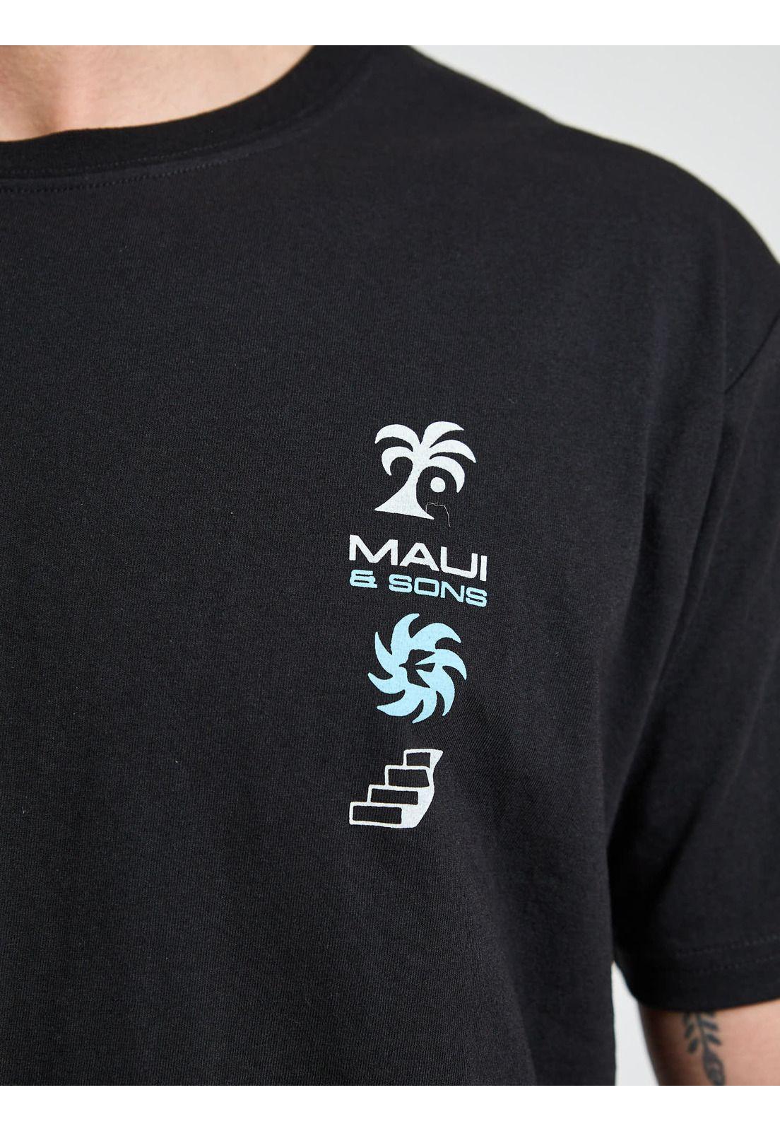 Polera MC Coast Negro Hombre Maui and Sons-5
