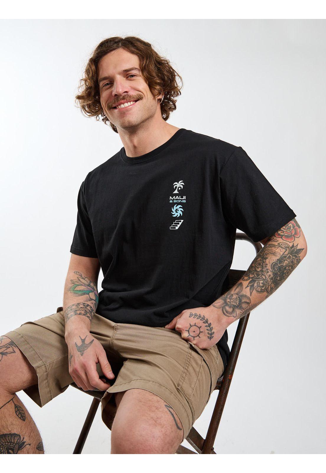 Polera MC Coast Negro Hombre Maui and Sons-7