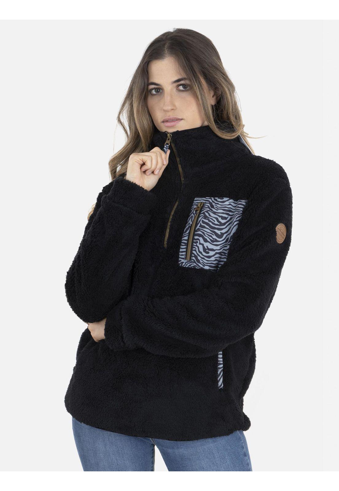 Poleron PATCHPARDUS Mujer Negro Maui and Sons-0