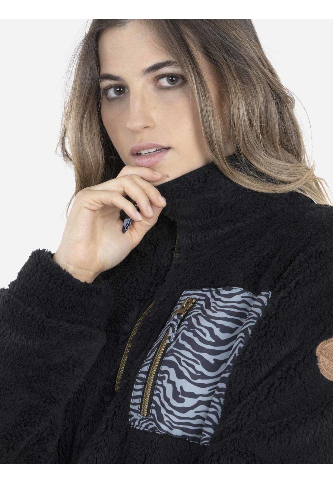 Poleron PATCHPARDUS Mujer Negro Maui and Sons-2