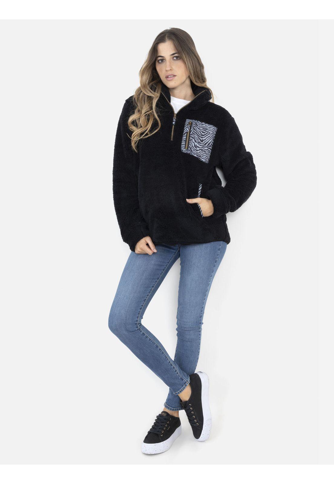 Poleron PATCHPARDUS Mujer Negro Maui and Sons-3