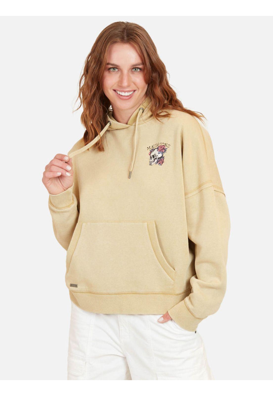 Poleron Spring Skull Mujer Café Maui And Sons-0