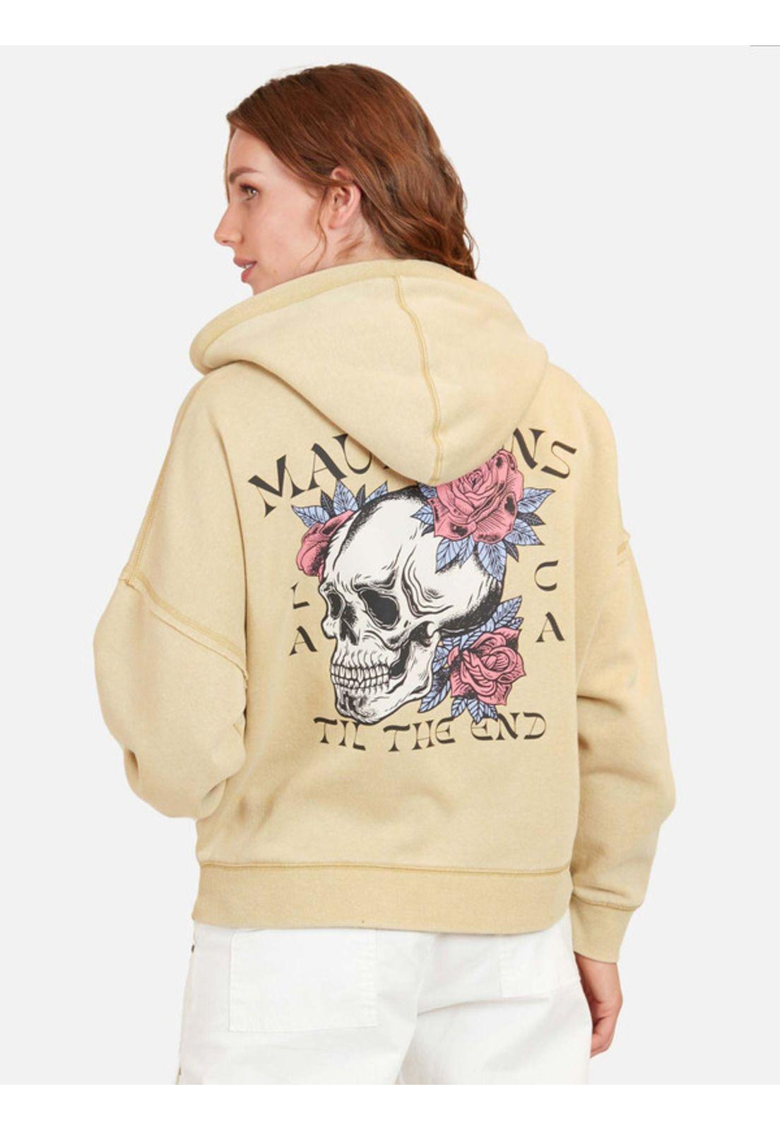 Poleron Spring Skull Mujer Café Maui And Sons-1