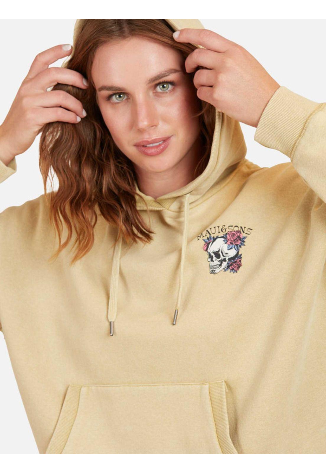 Poleron Spring Skull Mujer Café Maui And Sons-2