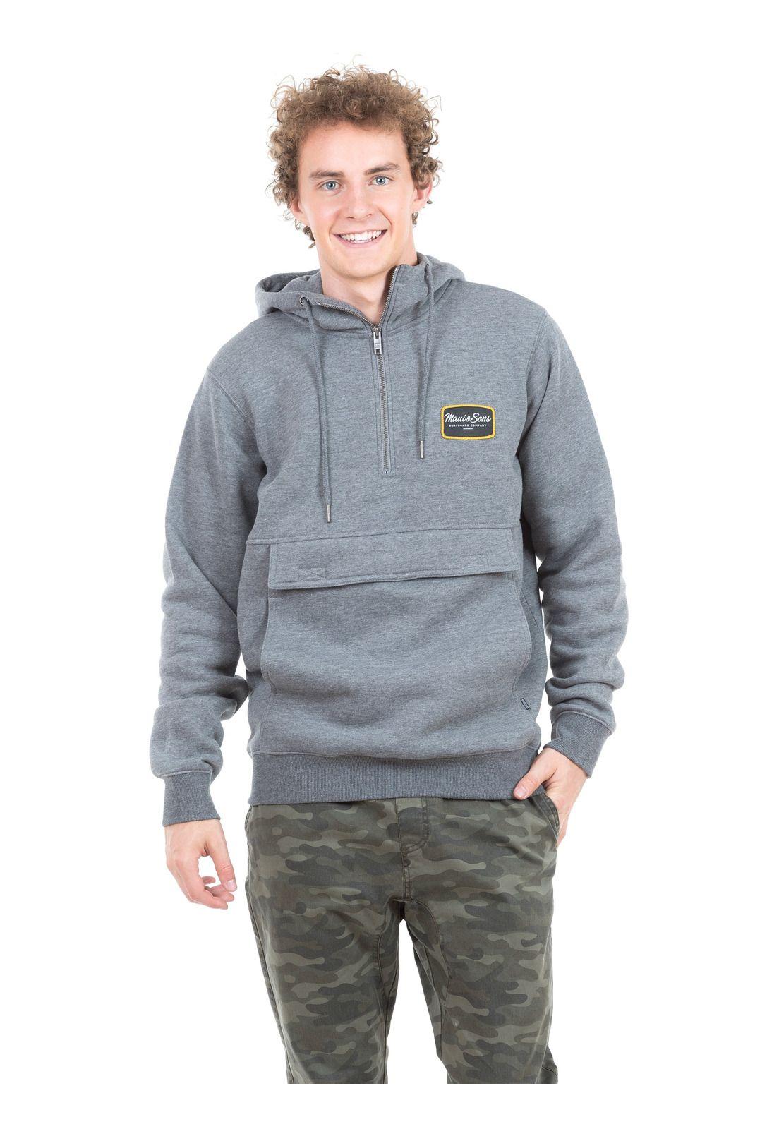 Poleron Canguro MAUI Hombre 5O977-MI20 Gris-0