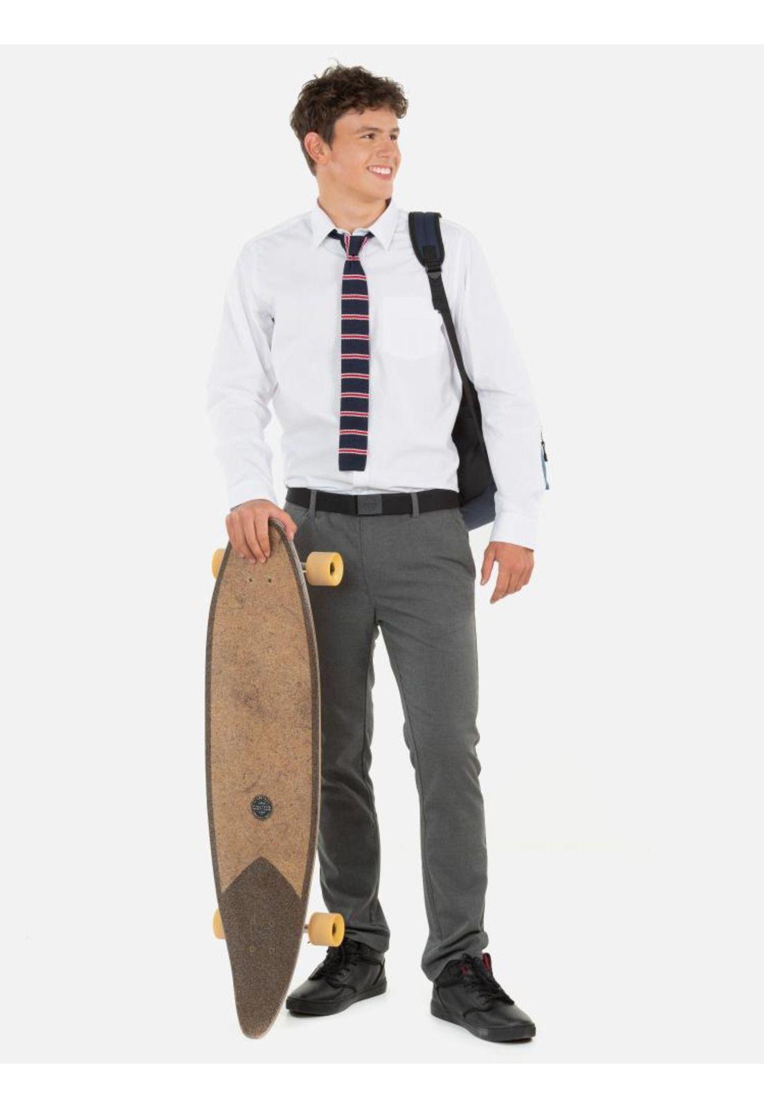 Camisa Escolar Lisa Hombre Blanco Maui and Sons-3