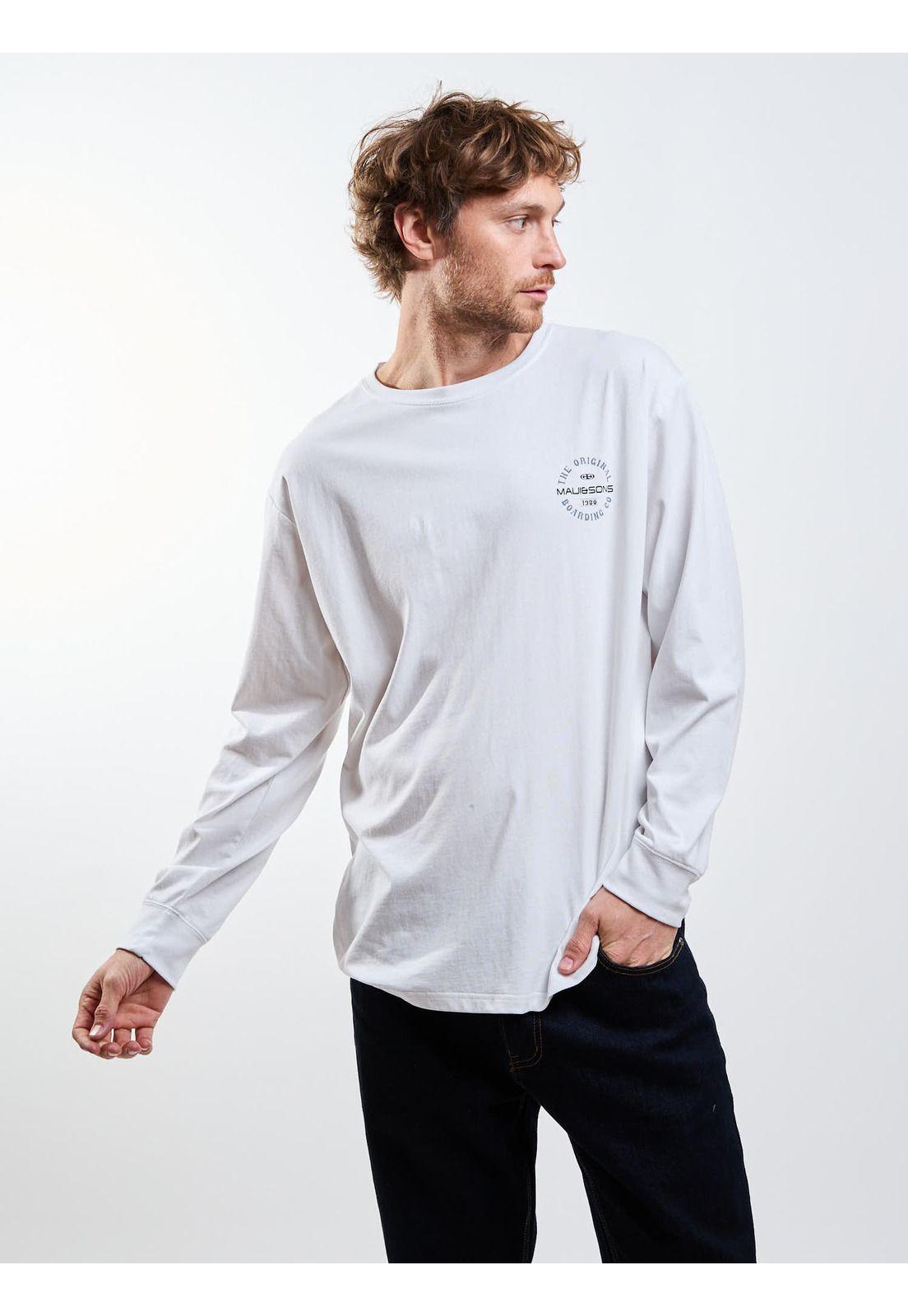 Polera ML Barding Ley Blanco Hombre Maui And Sons-3