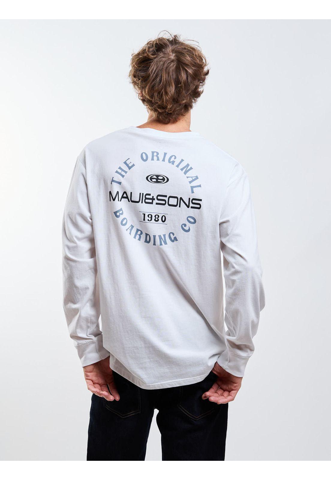 Polera ML Barding Ley Blanco Hombre Maui And Sons-4