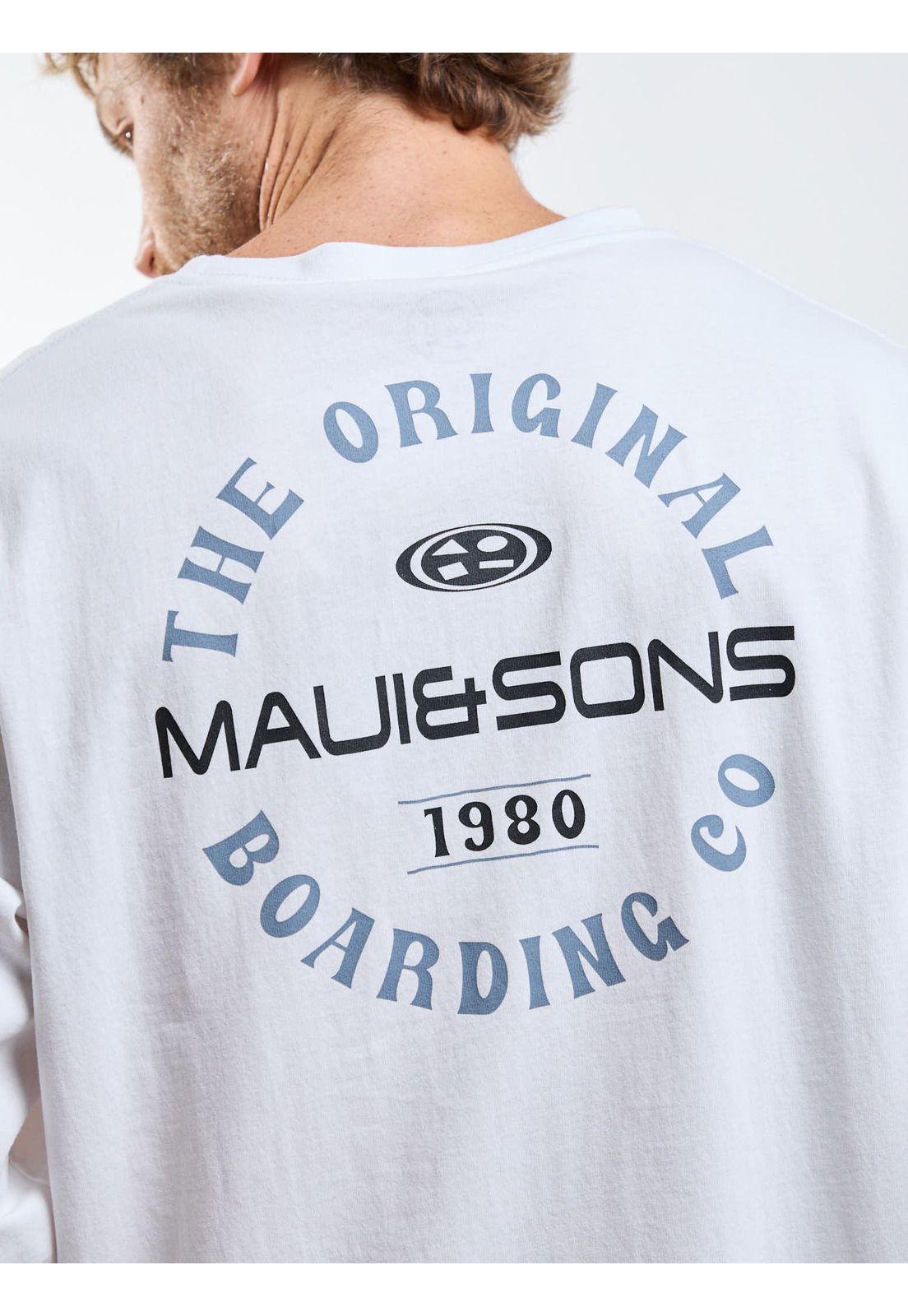 Polera ML Barding Ley Blanco Hombre Maui And Sons-7