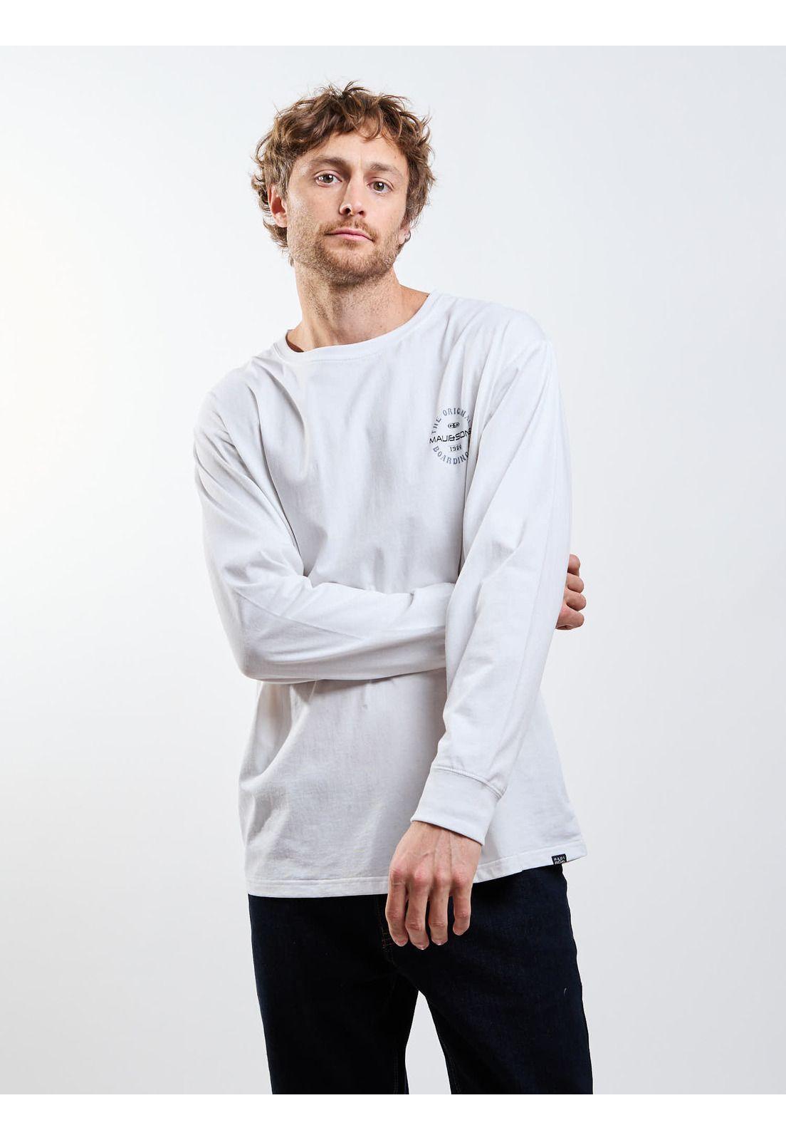 Polera ML Barding Ley Blanco Hombre Maui And Sons-8