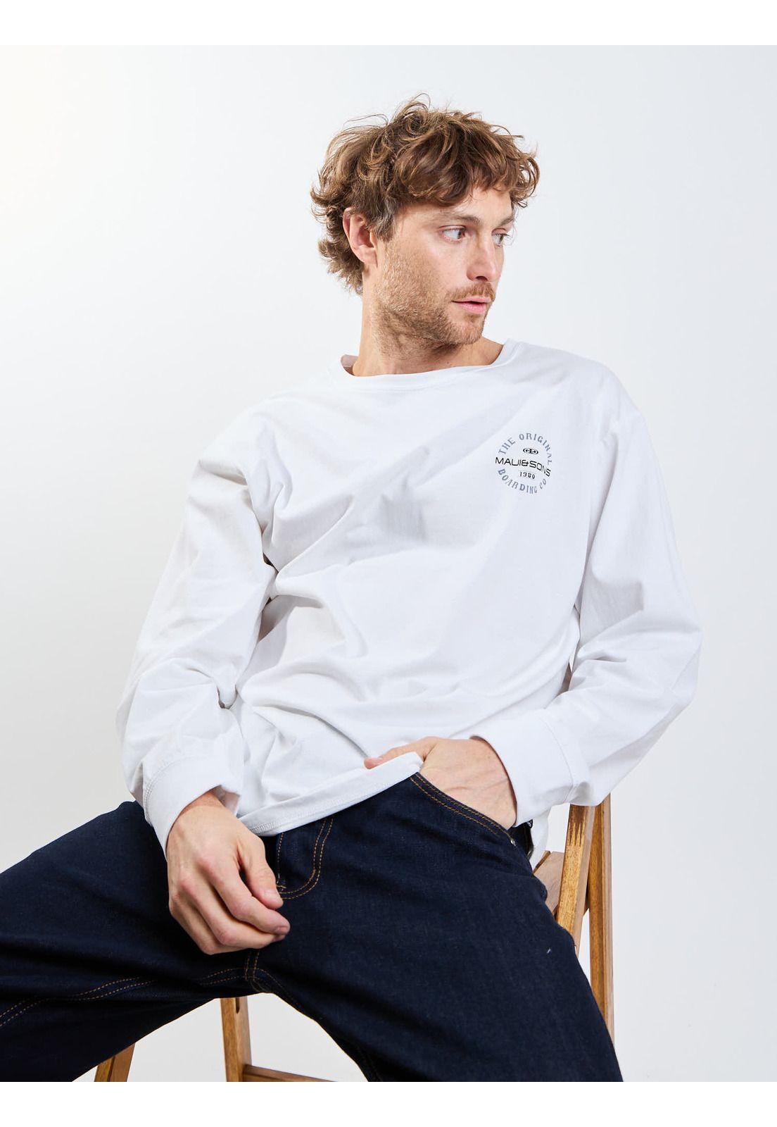 Polera ML Barding Ley Blanco Hombre Maui And Sons-9