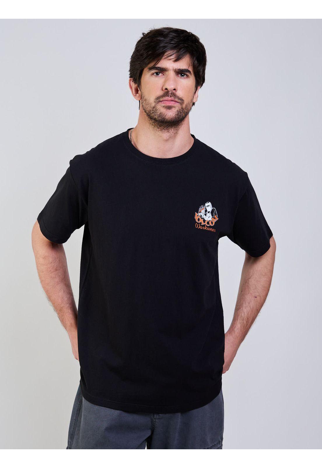 Polera MC Grindit Workwear Negro Hombre Volcom-3