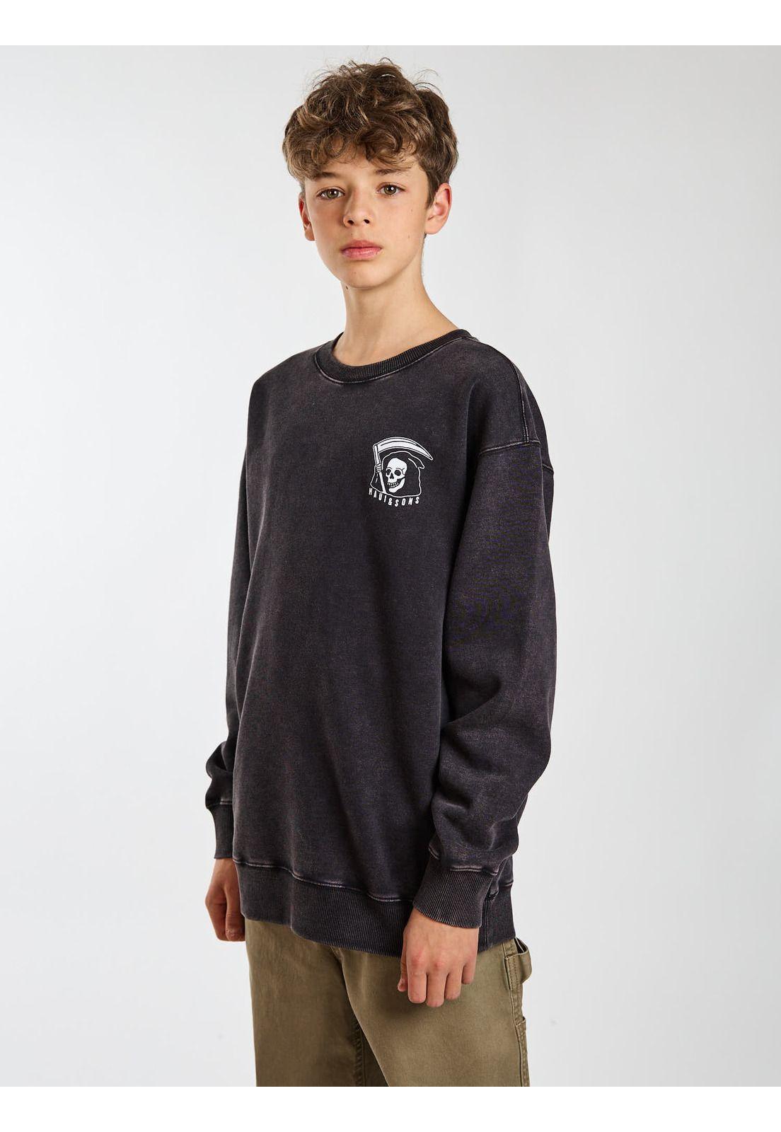 Poleron CR Ohana Negro Infantil Maui and Sons-6