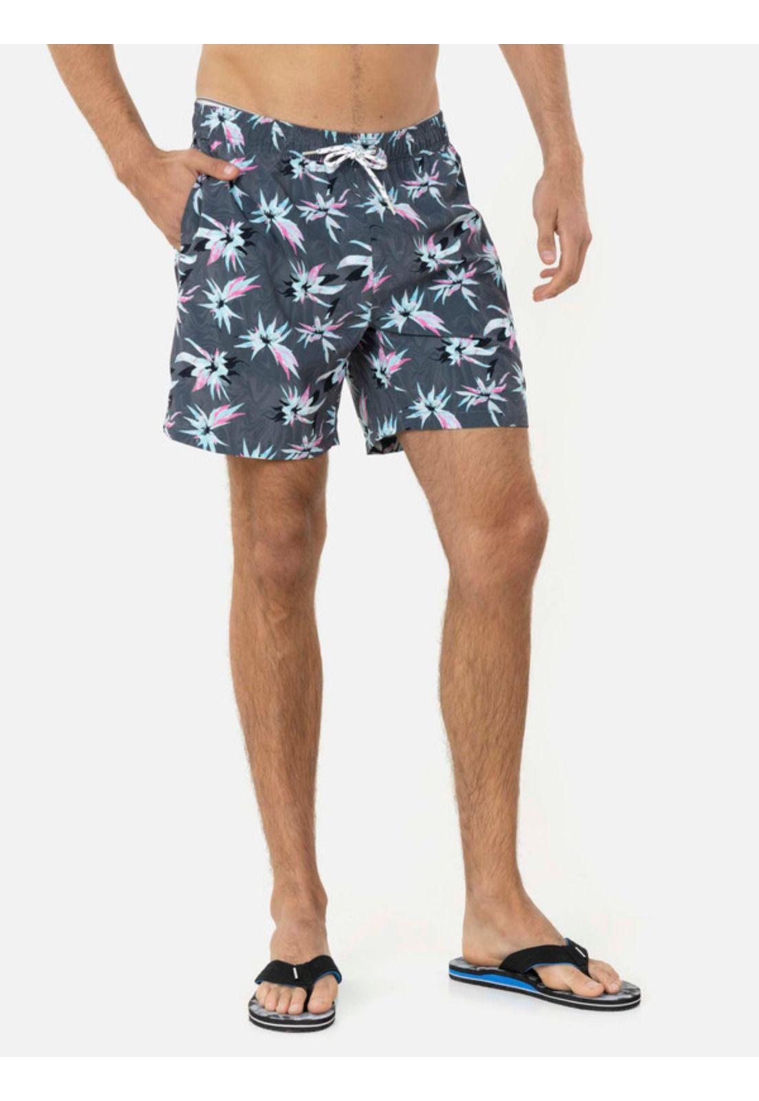 Traje de Baño Hawaiian Dark Elastic Waist Multicolor Hombre Maui and sons-0