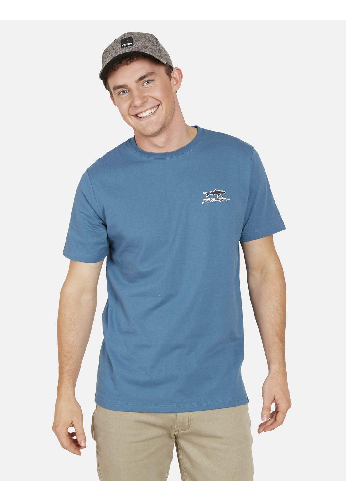 Polera OLD SHARK 80 Hombre Azul Maui and Sons-0