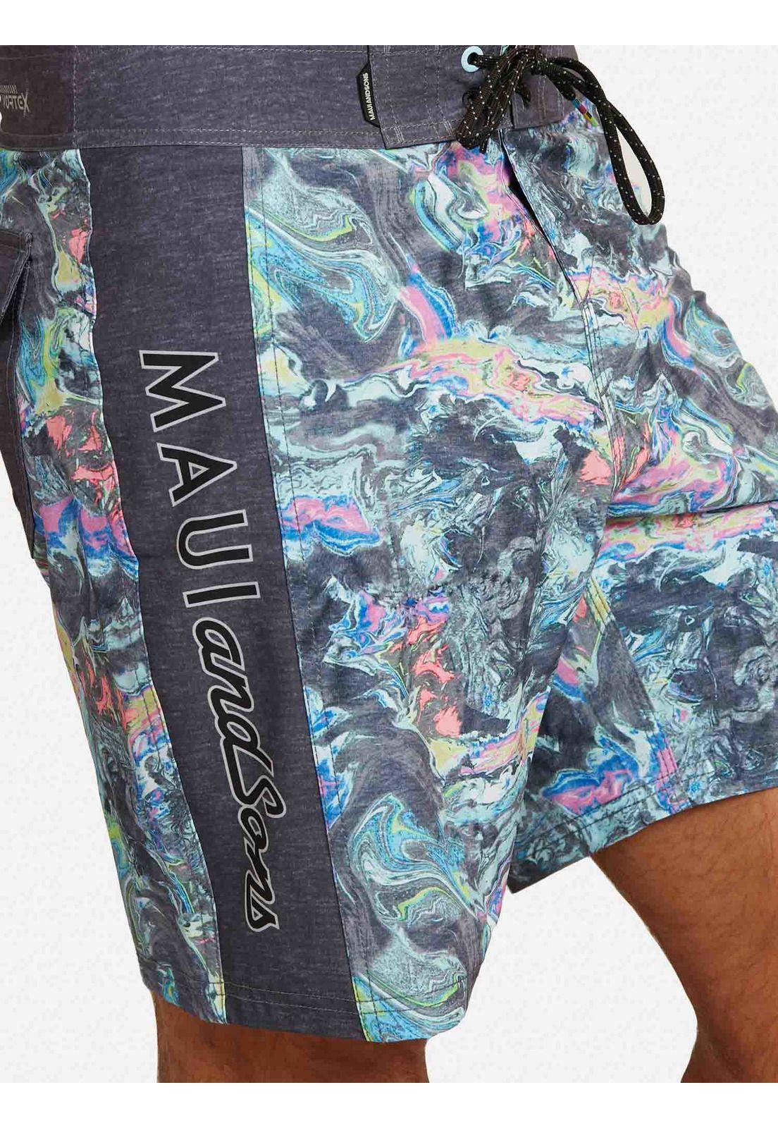 Traje De Baño Stretch Marble Art Vortex Hombre Multicolor Maui And Sons-2