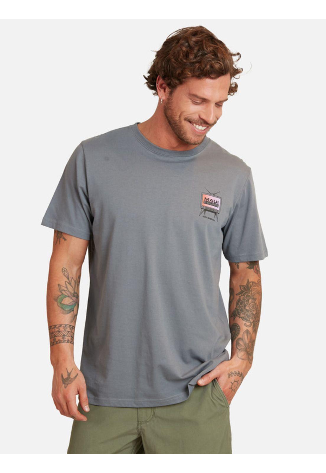 Polera No Signal Ss Tee Hombre Gris Maui And Sons-0