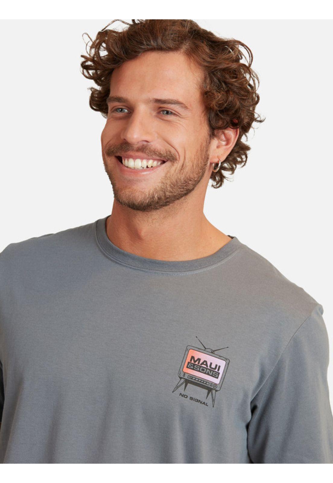 Polera No Signal Ss Tee Hombre Gris Maui And Sons-2