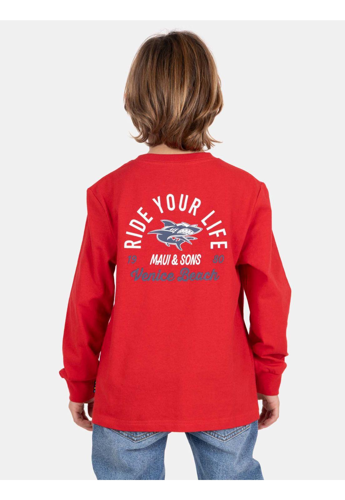 Polera ML Driftor Rojo Infantil Maui And Sons-1