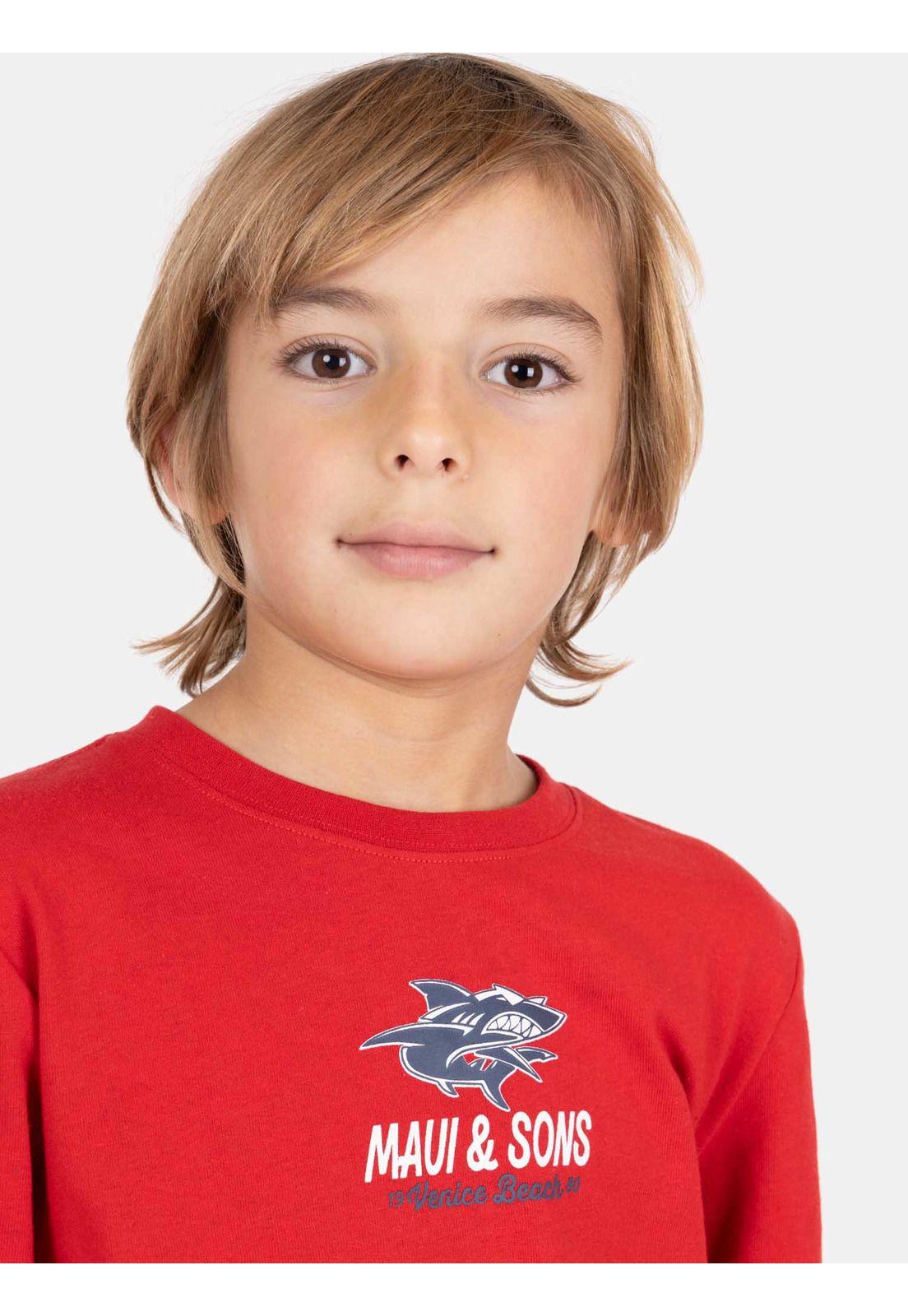 Polera ML Driftor Rojo Infantil Maui And Sons-2