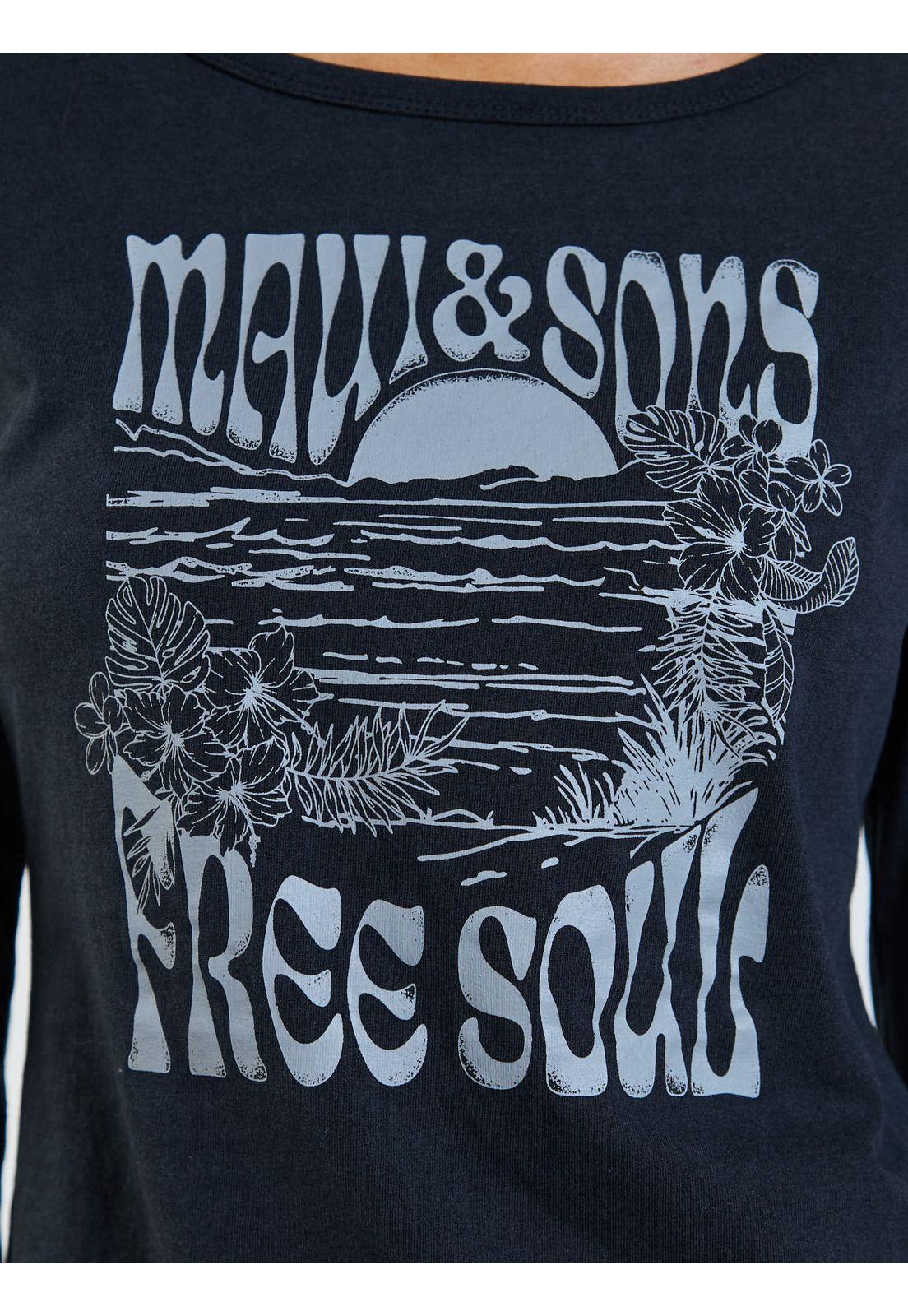 Polera ML Riva Negro Mujer Maui and Sons-4