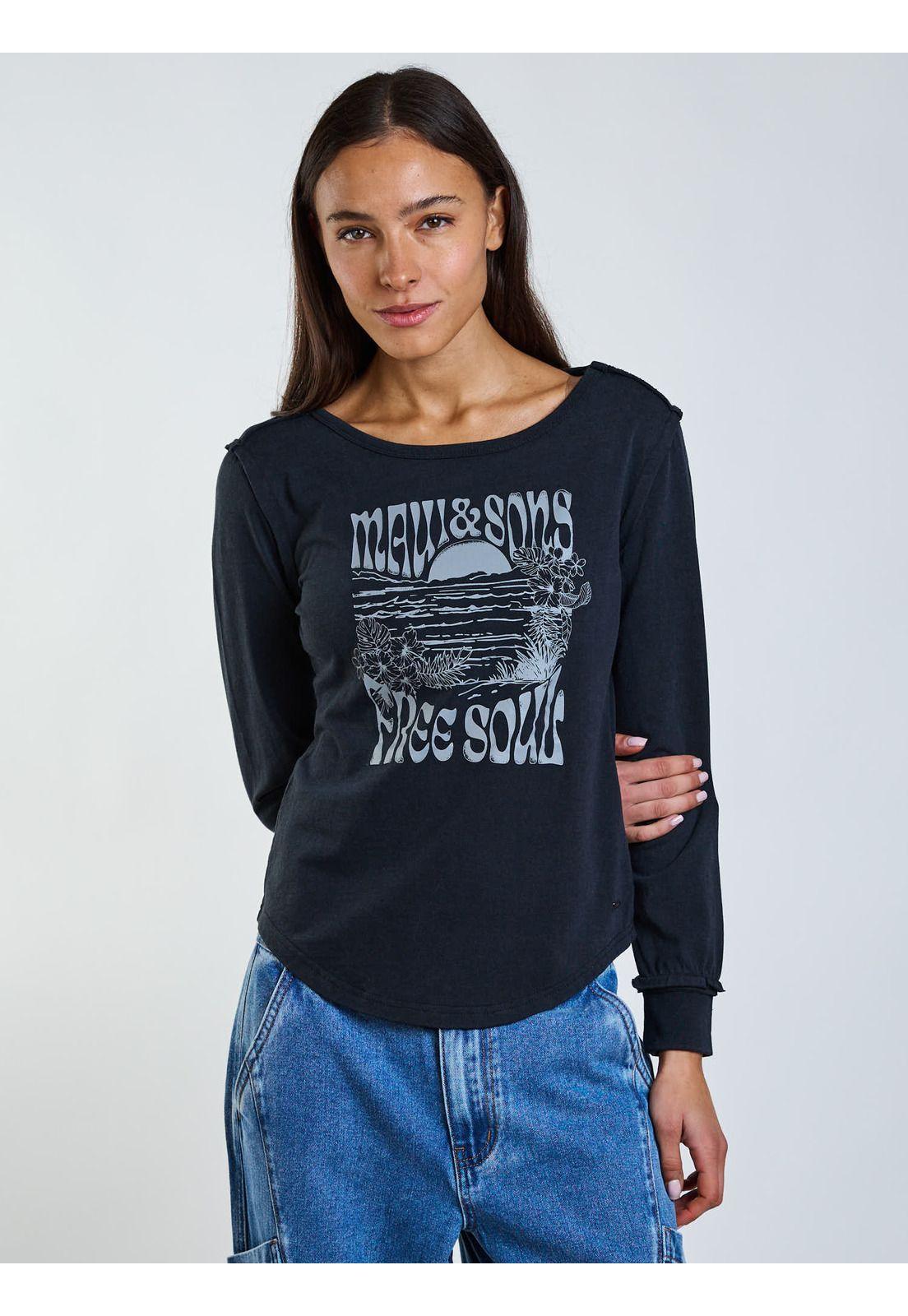 Polera ML Riva Negro Mujer Maui and Sons-5
