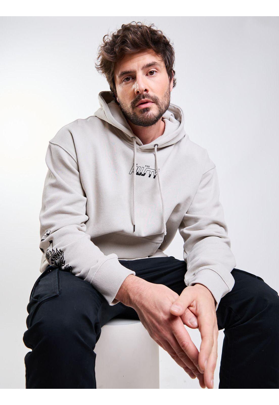 Poleron Canguro Abducted Hoodie Beige Hombre Rusty-7